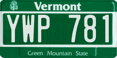 VT license plate YWP781