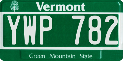 VT license plate YWP782