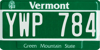 VT license plate YWP784