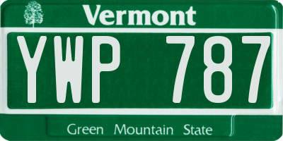 VT license plate YWP787