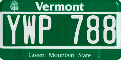VT license plate YWP788