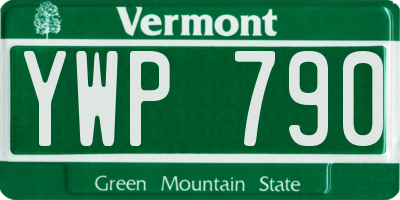 VT license plate YWP790