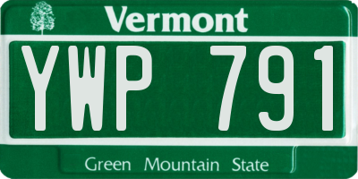 VT license plate YWP791