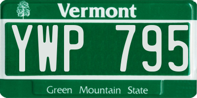 VT license plate YWP795