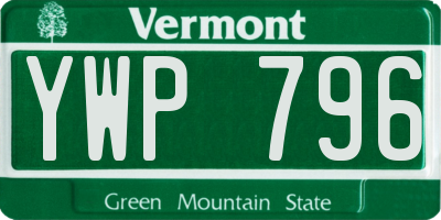 VT license plate YWP796