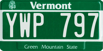 VT license plate YWP797