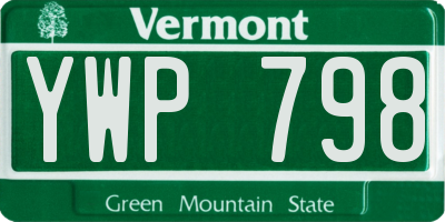 VT license plate YWP798
