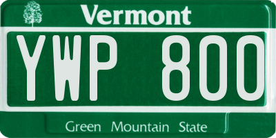 VT license plate YWP800
