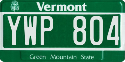 VT license plate YWP804