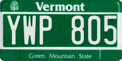 VT license plate YWP805