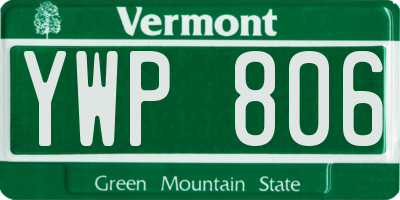 VT license plate YWP806