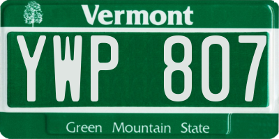 VT license plate YWP807