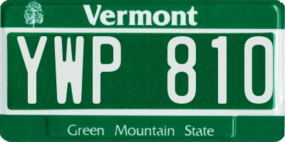 VT license plate YWP810