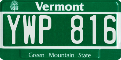 VT license plate YWP816