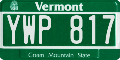 VT license plate YWP817