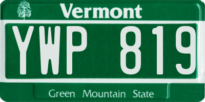 VT license plate YWP819