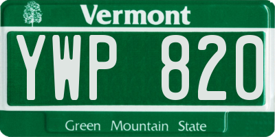 VT license plate YWP820