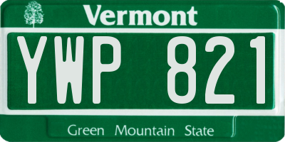 VT license plate YWP821