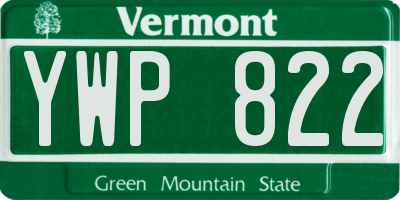 VT license plate YWP822