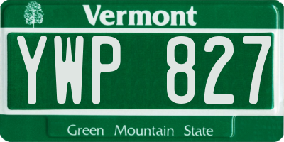 VT license plate YWP827