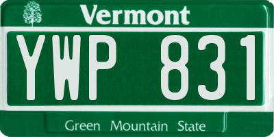VT license plate YWP831