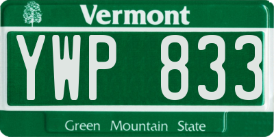 VT license plate YWP833