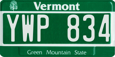 VT license plate YWP834