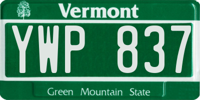 VT license plate YWP837