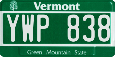 VT license plate YWP838