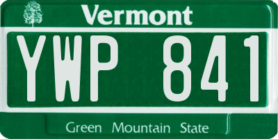 VT license plate YWP841