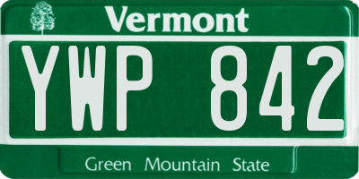 VT license plate YWP842