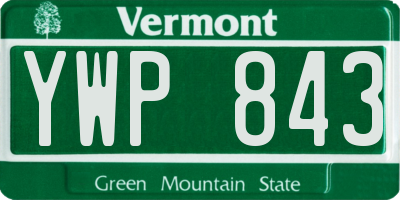 VT license plate YWP843