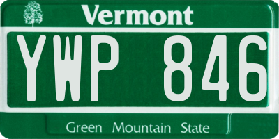 VT license plate YWP846
