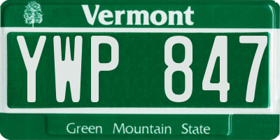 VT license plate YWP847