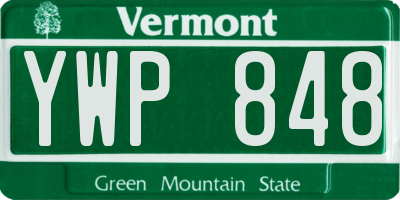 VT license plate YWP848