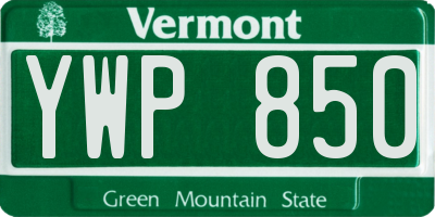 VT license plate YWP850