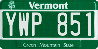 VT license plate YWP851
