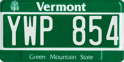 VT license plate YWP854