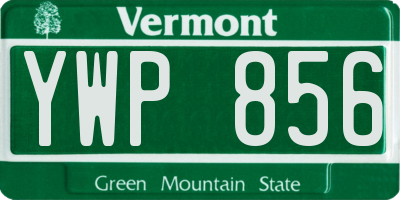 VT license plate YWP856