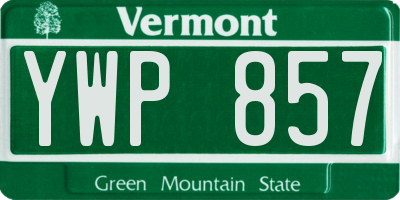 VT license plate YWP857
