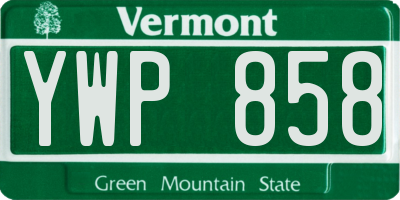 VT license plate YWP858