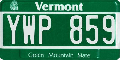 VT license plate YWP859
