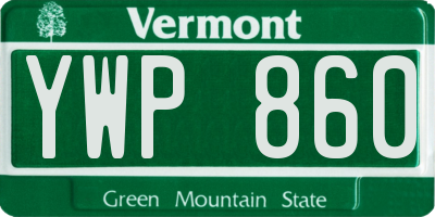VT license plate YWP860