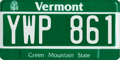 VT license plate YWP861
