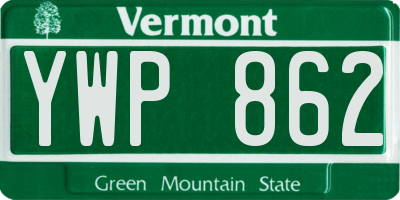 VT license plate YWP862