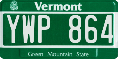VT license plate YWP864