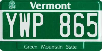 VT license plate YWP865