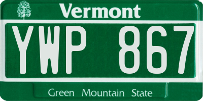 VT license plate YWP867