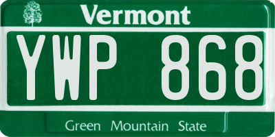 VT license plate YWP868