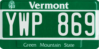 VT license plate YWP869